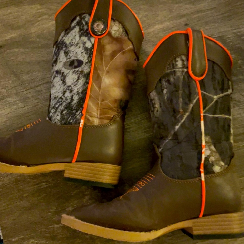 Toddler boys Double Barrel Camo cowboy boots